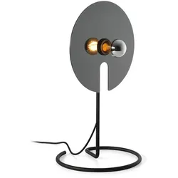 Wever & Ducré Tischleuchte MIRRO TABLE 1.0, Spiegel-Ø 30cm, E27 (exkl.), mit Schnurdimmer, schwarz-chrom WEV-6301E0NB0