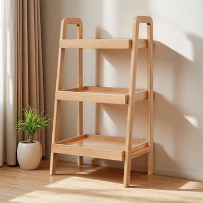 ZWYO HOSIMU "31.5""H 3-Tier Beech Wood Storage Bench, Oak Shoe Rack, Sturdy A-Frame Design, Multi-Functional Organizer for Entryway, Hallway"