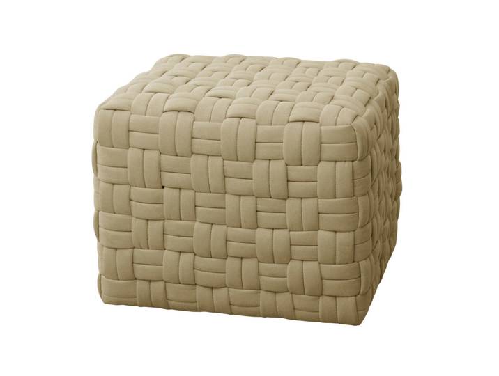 Svita Hocker Poppy Stoff Beige, 50x42x55 cm, Wohnzimmer, Sessel, Hocker & Hockerbänke, Sitzhocker