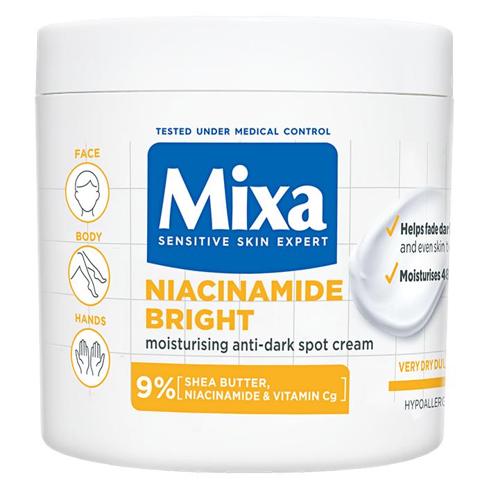 Mixa Niacinamide Bright Moisturizing And Illuminating Cream For Face, Body, And Hands - 400ml (3600551164472)