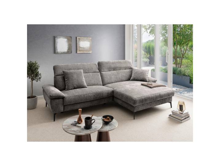 Livetastic Ecksofa Cancelli, Anthrazit, Metall, Uni, 4-Sitzer, Füllung: Schaumstoff, Ottomane rechts, L-Form, 300x178 cm, seitenverkehrt erhältlich, Rücken echt, Herz-Waage-Funktion, Wohnzimmer, Sofas & Couches, Wohnlandschaften, Ecksofas