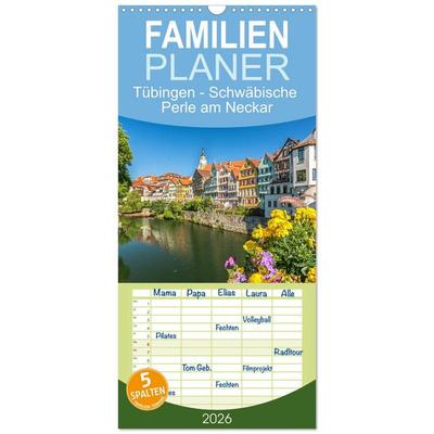 Familienplaner 2026 - Tübingen - Schwäbische Perle am Neckar mit 5 Spalten (Wandkalender, 21 x 45 cm) CALVENDO