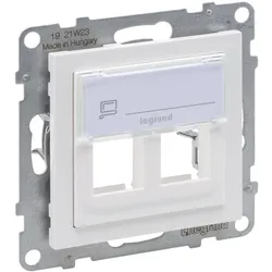 Legrand 765602 SEANO 2-fach Adapter für Key-Stone Datendosen, Farbe: Ultraweiß