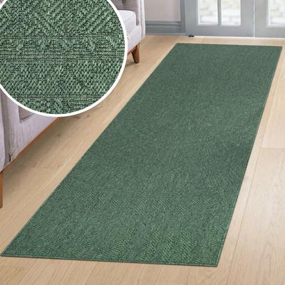 Teppich BRUNO BANANI "Solan, ethno, boho-inspiriert, In- und Outdoor geeignet", grün, B:80cm H:5mm L:250cm, Kunstfaser, Teppiche, Teppich, Mandala, Kreise, Küche, Wohnzimmer, Camping, Balkon