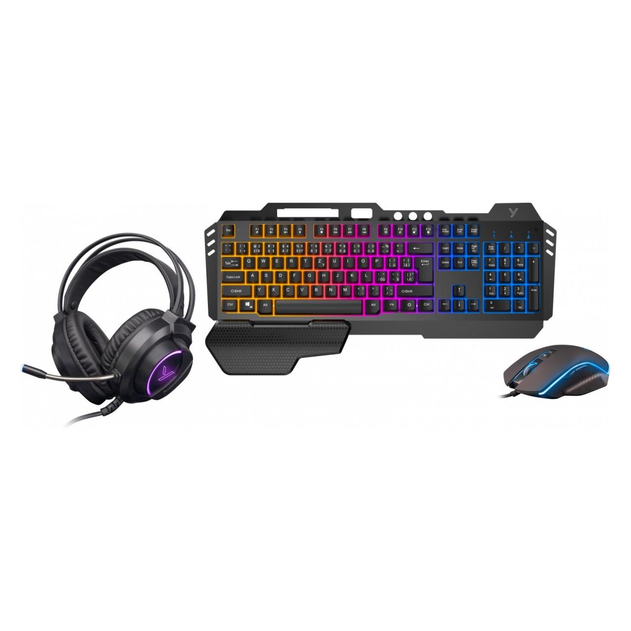 Marvo YENKEE YGS 01 Gaming-Set 3in1 INFERNO schwarz / Tastatur / Maus / Kopfhörer (DE, Kabelgebunden) (8590669297368)