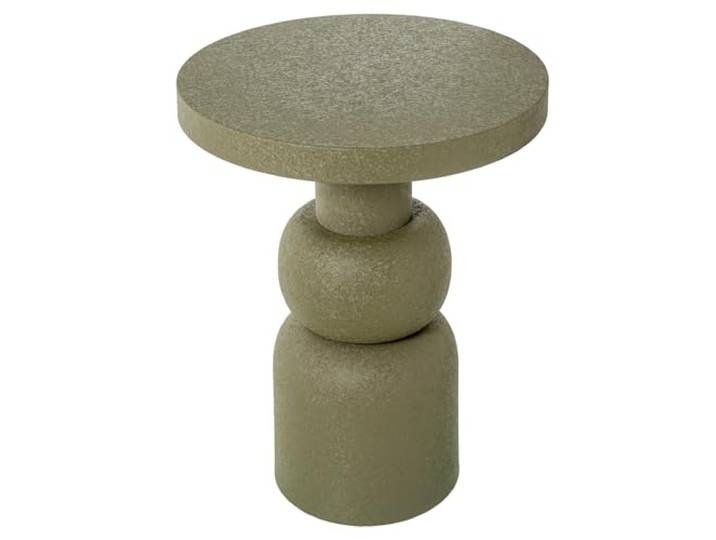 DRW Runder Beistelltisch aus Metall, matt, Grün, Ø 40 x 53 cm