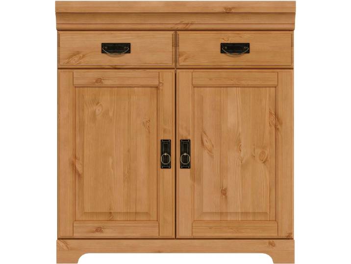 Spülenschrank OTTO HOME Rügen , beige (natur), B:80cm H:88cm T:60cm, Massivholz, Schränke, Spülenschrank, Breite 80 cm, Kiefer massiv, mit 2 Türen