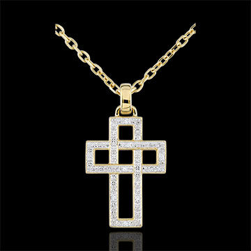Edenly AnhÃ¤nger Kreuz mit Diamanten - Geometrisch