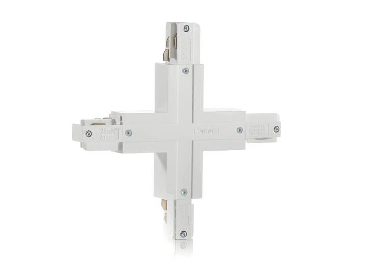 Eutrac X-Verbinder mit Einspeisemöglichkeit, weiß 3-Phasen, weiß / opal