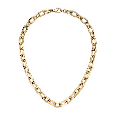 Statementkette JOBO "Kette Statement 10 mm", goldfarben, Halsketten, Damen, Edelstahl, L: 48, Statementkette, Edelstahl oder Bicolor-Optik 48 cm