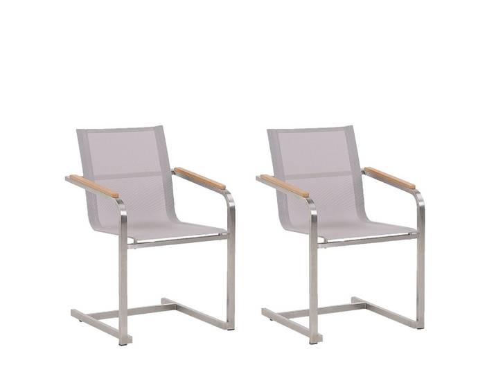 GARTENSTUHL 2er-Set Edelstahl beige Cosoleto