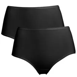 Trofe Midi Briefs Bamboo Mix 2P Schwarz Large Damen