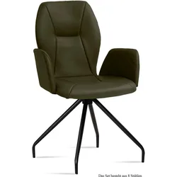 ARMLEHNSTUHL (8er-Set) Dionis 58x92x60 Schwarz/Khaki