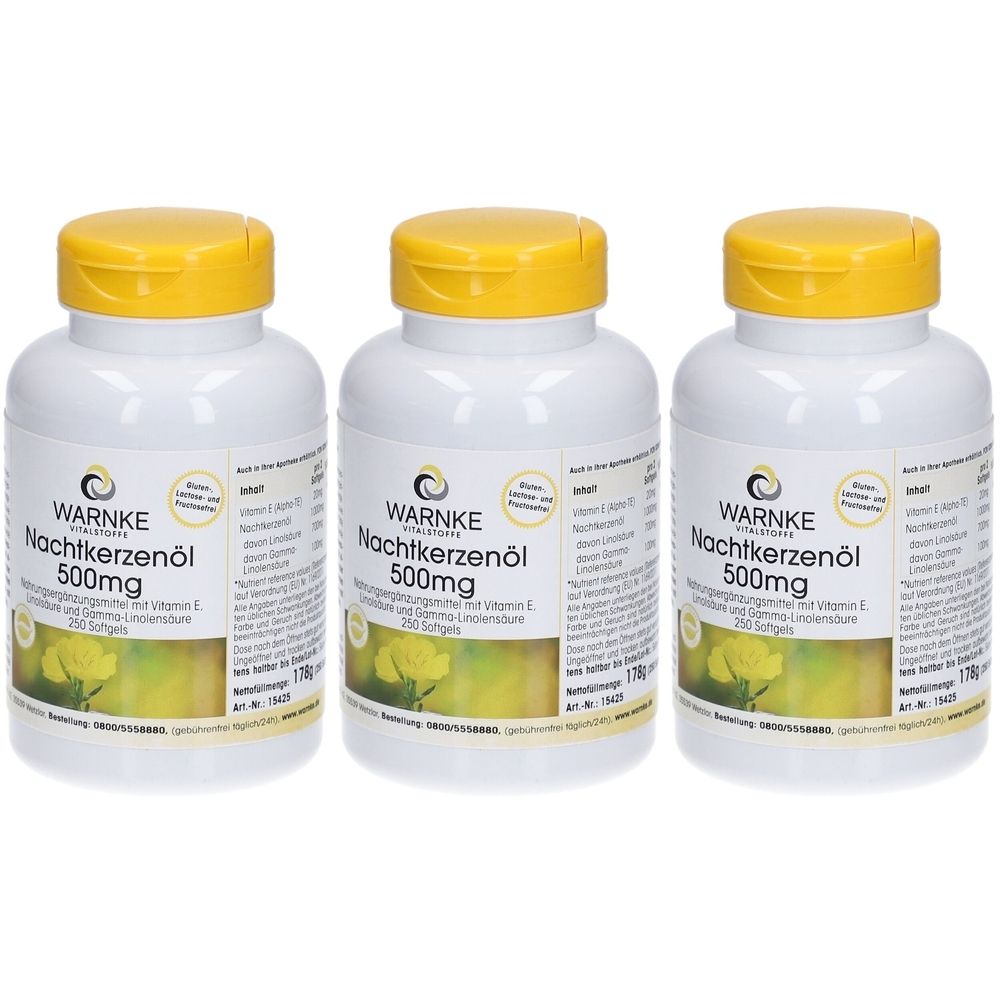 Nachtkerzenöl 500 mg Kapseln 3x 3x250 St