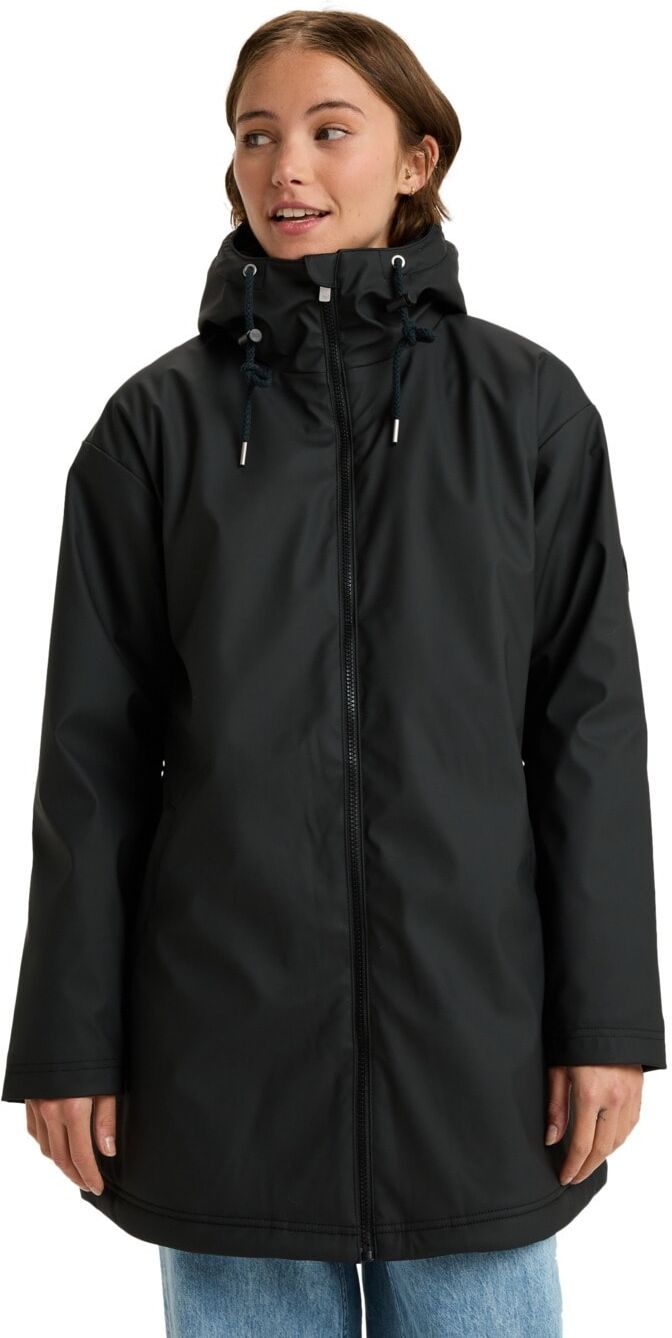 Allwetterjacke ROXY "Rain Road Polar Zip", Damen, Gr. XS, anthrazit, Obermaterial: 100% Polyurethan., Jacken Allwetterjacke anthrazit XS