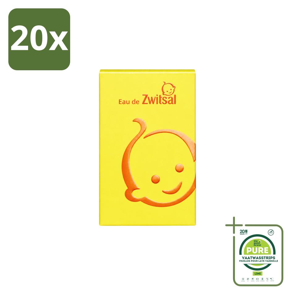 20 x Zwitsal Eau de Toilette - Vertraute Duft - 95 ml - Großpackung - 20 Stücke