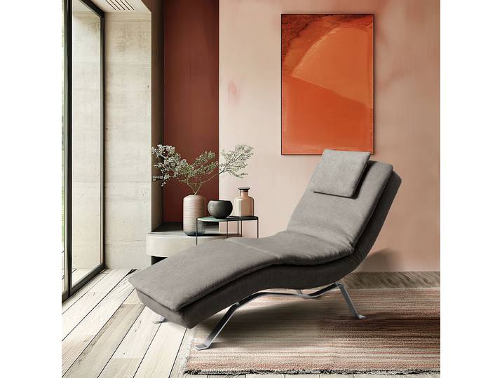 Relaxliege Kanan Grau Webstoff Aranja Silber 65 x 65 x 171cm