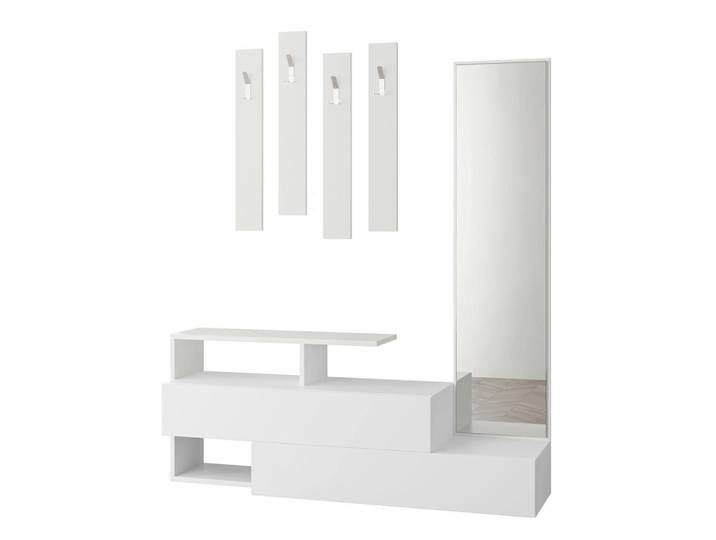 Livetastic Kleiderständer, Weiss, Holzwerkstoff, 137x154x35 cm, Schuhablage, Hutablage, Jackenhalter, Schlafzimmer, Kleiderständer