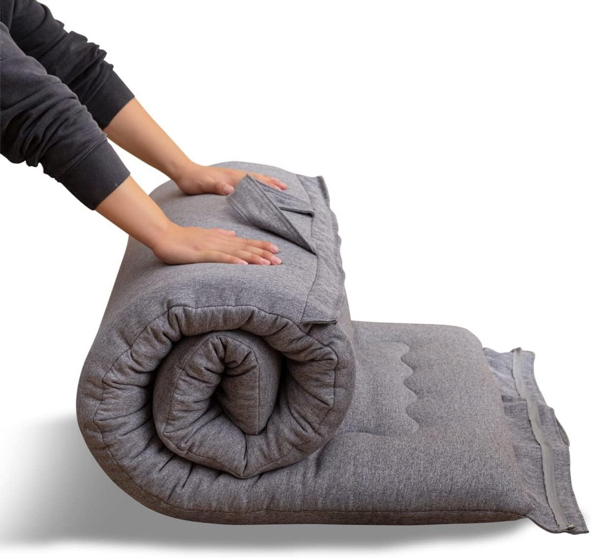 MAXYOYO Draagbare Opvouwbare Futon Matras met Handvat en Rits, Hypoallergene Stoffen en Schuim voor Volwassenen