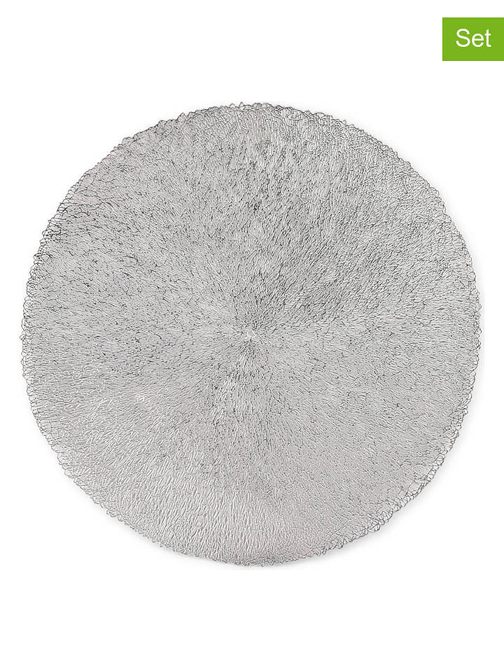 Salt and Pepper 4er-Set: Tischsets "Vene" in SIlber - Ø 38 cm - onesize