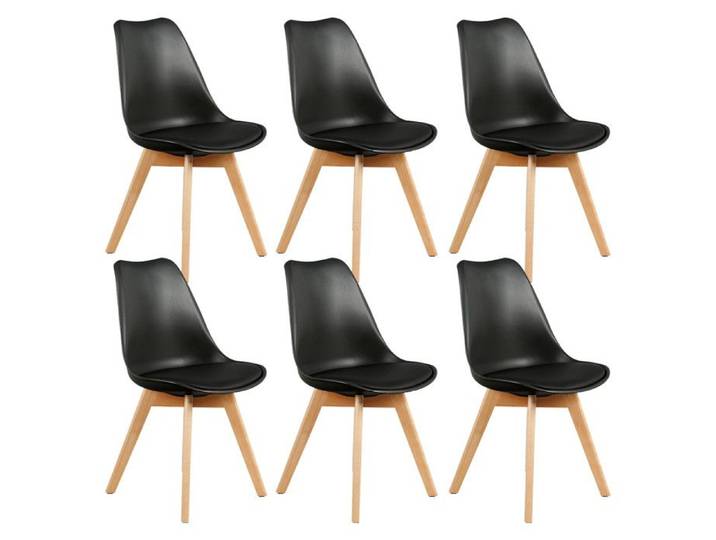 MEDALINE - Lot de 6 Chaises Scandinaves Noires