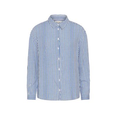 Langarmhemd CREAM "Langarm - Hemd CRTiah", Damen, Gr. 44, N-Gr, blau (blau milkboy), Obermaterial: 100% Viskose CV., Hemden