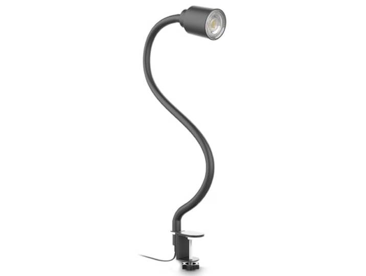 B.K.Licht I Klemlamp I LED I zwart I draaibar I aan/uit schakelaar I netstroom I klemlampen I bureaulamp I tafellamp I bureau I desk lamp I leeslamp I met GU10 I 3.000K I 400Lm I 5W bureaulampen