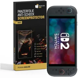 3x Panzerfolie für Nintendo Switch 2 Anti-Shock matt entspiegelt Splitterschutz Displayschutz Schutzfolie Screen-Protector