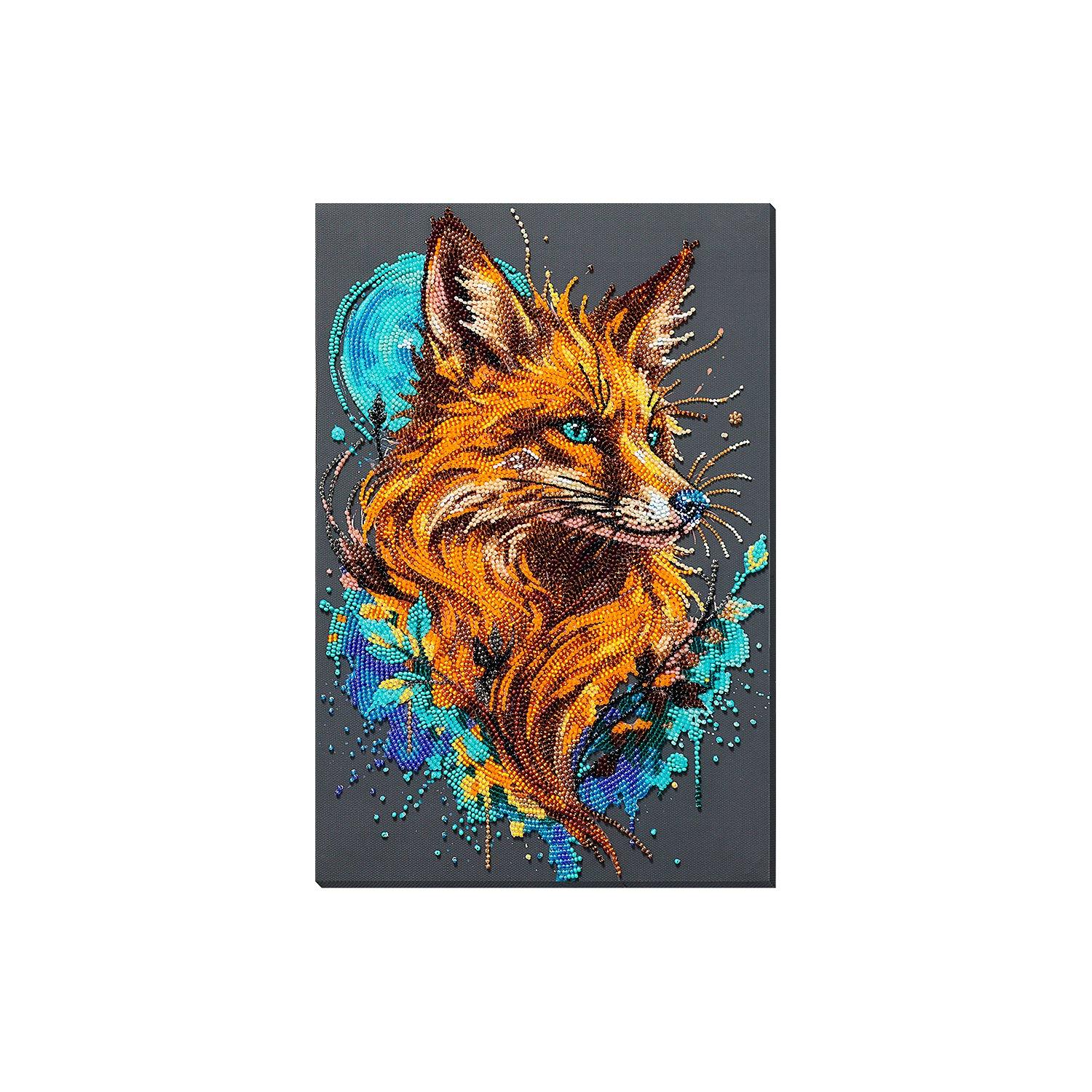 Perlen-Stickbild "Fuchs", 22 x 33 cm