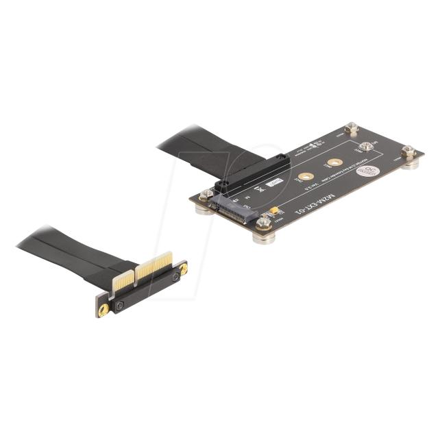 Delock Adapter PCIe 3.0 x4 Stecker 90° gewinkelt zu M.2 Key (10 cm, PCIe) (81502)