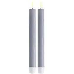 Stabkerze LED 24 cm dust blue 2 Stück