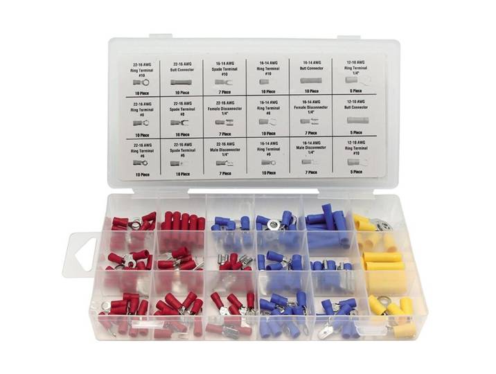 Quetschverbinder-Sortiment Perel Rot/Blau/Gelb - Farbe: Rot, Gelb, Blau - Quetschverbinder-Set