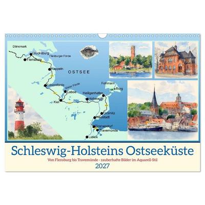 Schleswig-Holsteins Ostseeküste (Wandkalender 2027 DIN A3 quer), CALVENDO Monatskalender