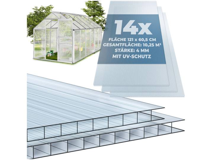 Doppelstegplatten aus Polycarbonat, zuschneidbar - transparent