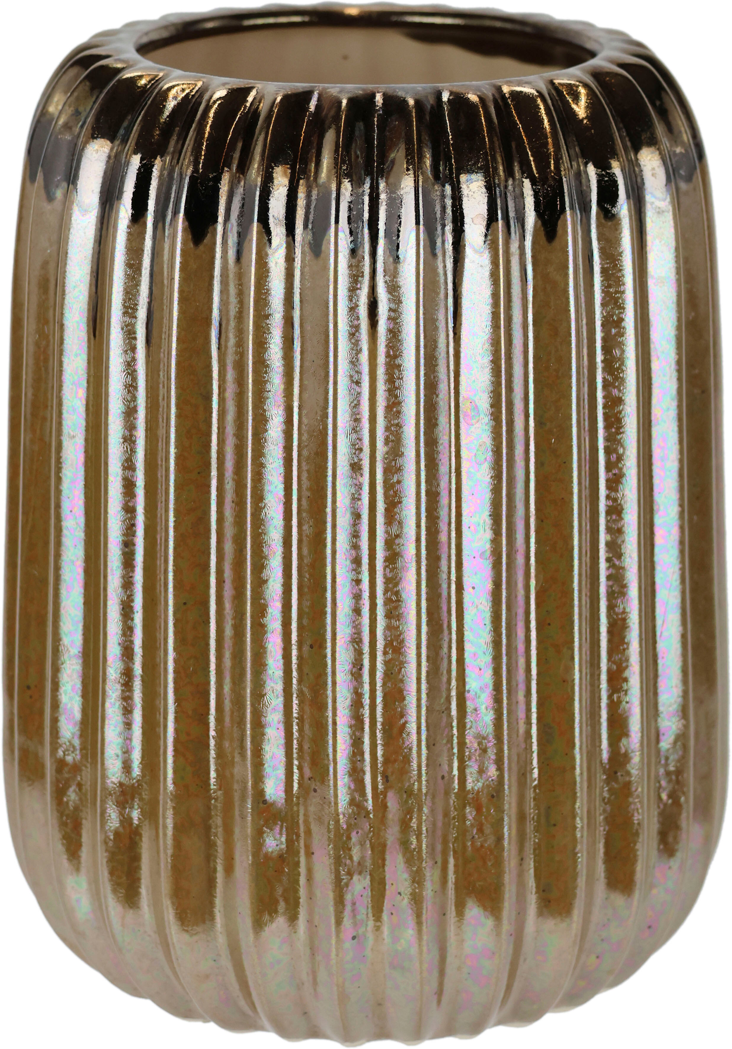 Dekovase I.GE.A. "Tischvase aus Keramik, Blumenvasen, Höhe ca. 18 cm", braun, H:18cm Ø:13cm, Keramik, Vasen, Dekovase, dekorative kleine Vasen für Blumen, Keramikvase