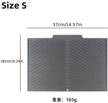Inspired Finds Silicone Draining & Storage Pad With Slope Drainage And Non Slip Surface 14.6in Gray