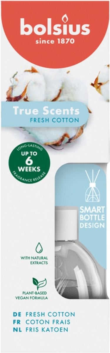 Bolsius True Scents Geurstokjes Fresh Cotton 60 ml