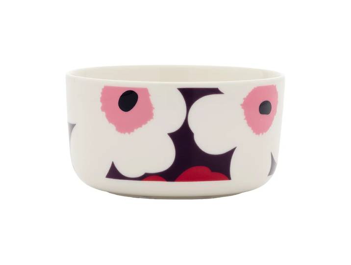 Marimekko Bol Unikko 5 dl White-plum-cranberry-pink
