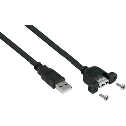 KM UK20PAEA020S - USB 2.0 Kabel, A Stecker auf Buchse, Einbau, 2,0 m