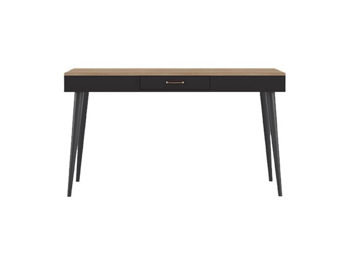 Bureau 1 tiroir effet bois noir et chêne naturel