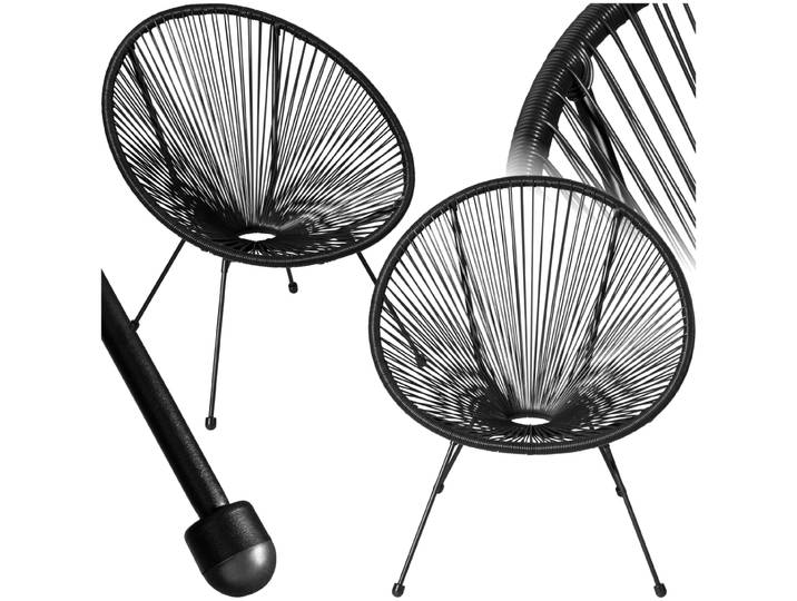 2 Gartenstühle Santana Retro im Acapulco-Stil - schwarz