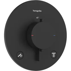 Hansgrohe Ecostat Comfort S Thermostat Unterputz, 2 Verbraucher, Mattschwarz