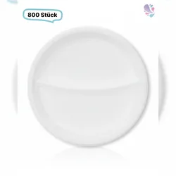Blanc HYGIENIC Menüteller, Mehrwegbesteck, 22 cm x 2,6 cm, 800 Stk, weiß, robust, Premium Qualität