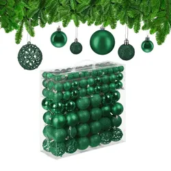 Relaxdays Weihnachtskugeln im 150er Set Dunkelgrün,Silber
