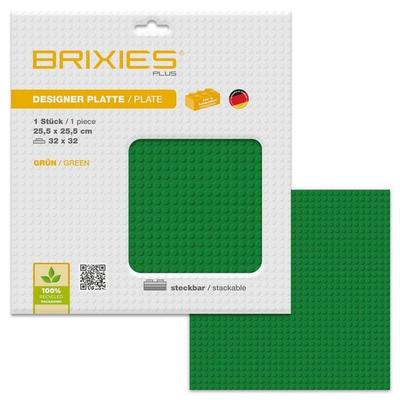 BRIXIES 225008 - Platte 32 x 32 Basic grün, Bauplatte, 1 Stück