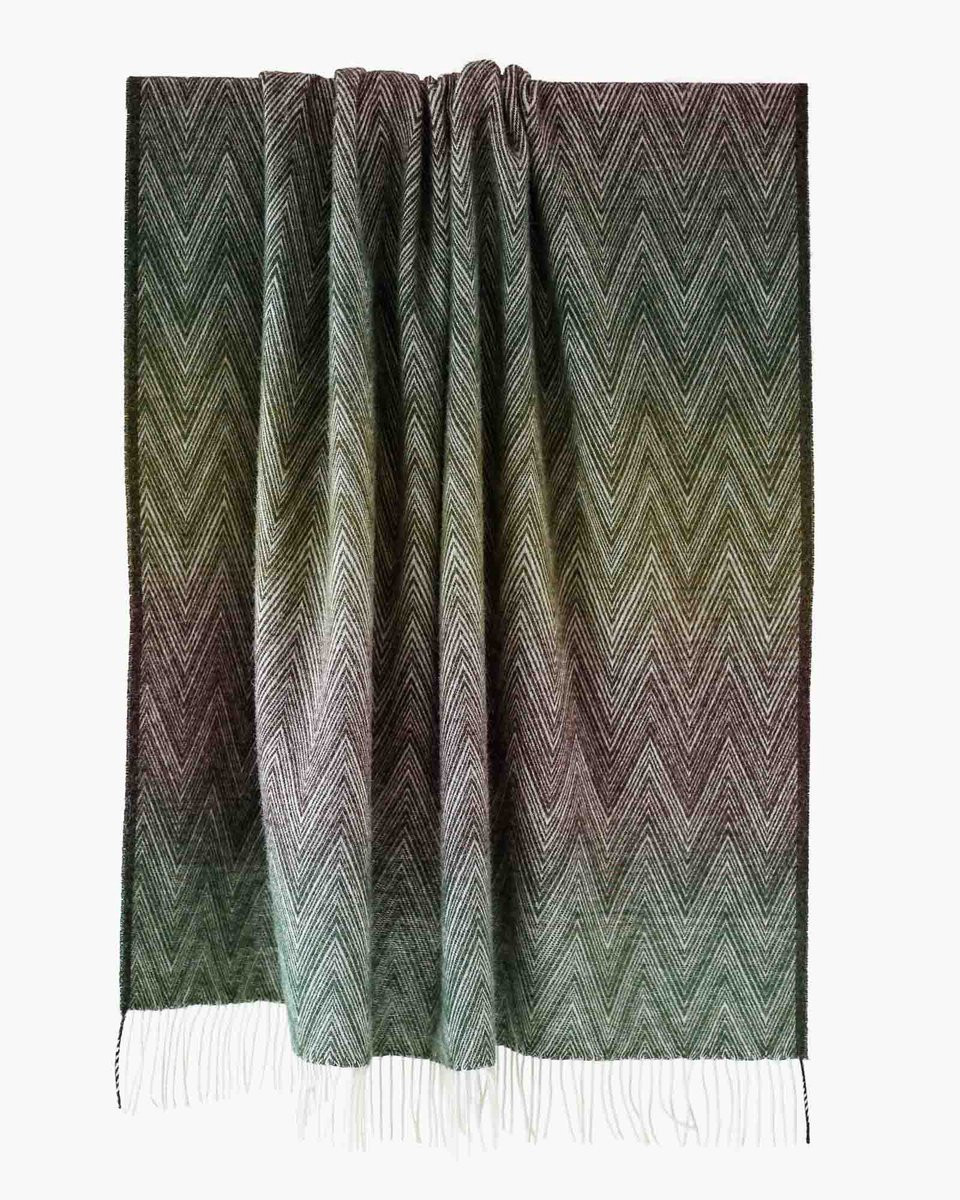 MoST Wollen plaid Manoria Foresta multicolor groen 140 x 200 cm