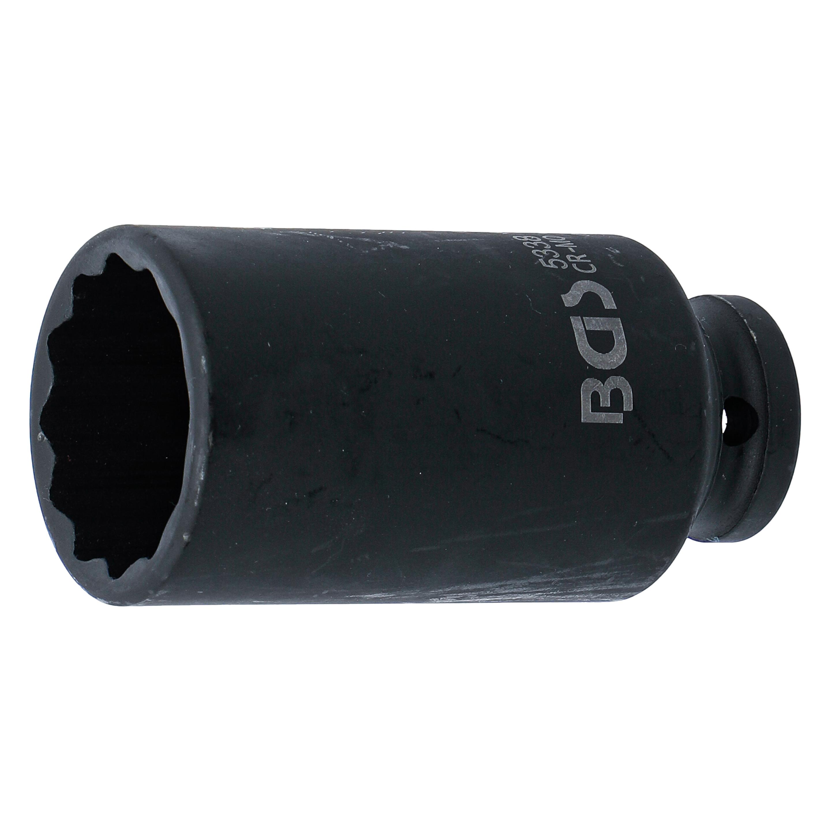 BGS Kraft-Steckschlüssel-Einsatz Zwölfkant Antrieb Innenvierkant 12,5 mm (1/2") SW 32 mm (32 mm) (5338)
