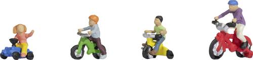 NOCH H0 Kinder auf Kinderfahrräder 15908 Bemalt, Sitzend