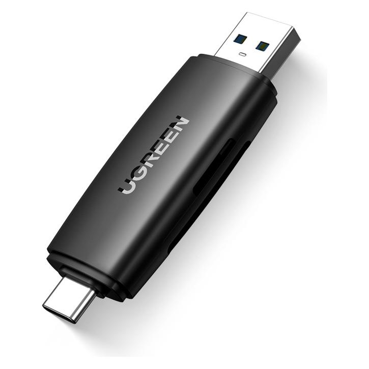 Ugreen CM304 USB + USB-C Adapter Card Reader SD + microSD (black) (USB-C) (80191)