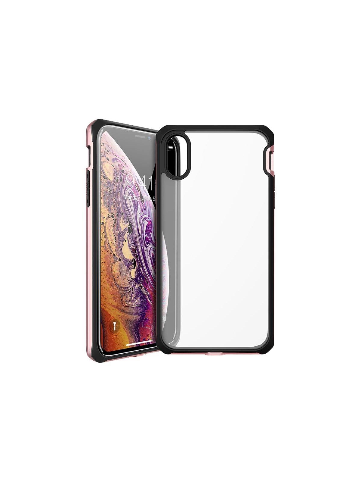 ITSKINS HYBRID EDGE cover for iPhone XS / X. Rose and black